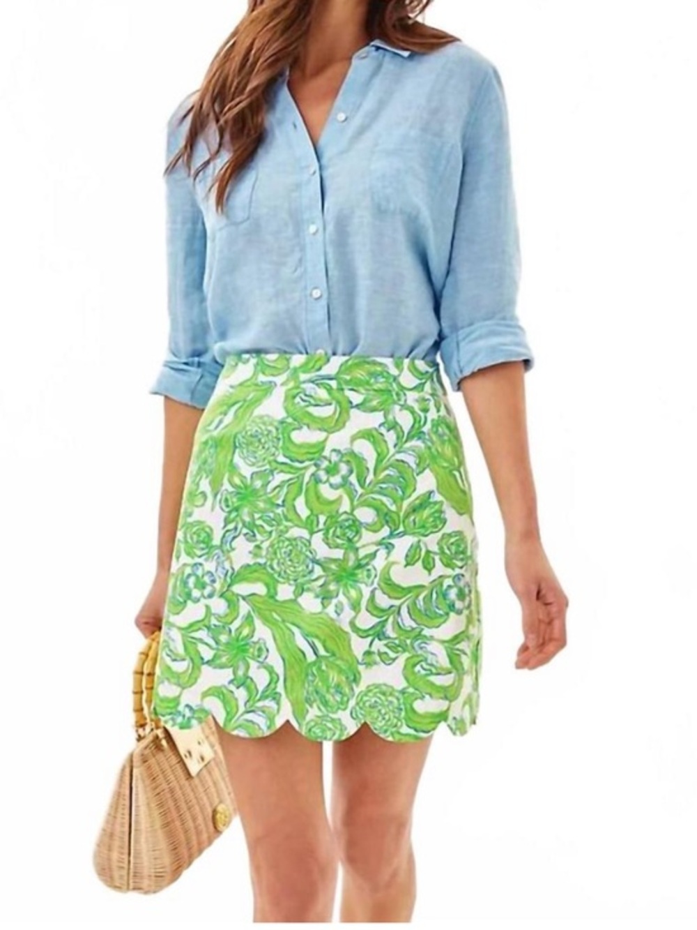 NWT lilly pulitzer tropper mini skirt resort white daffodil hill size 10